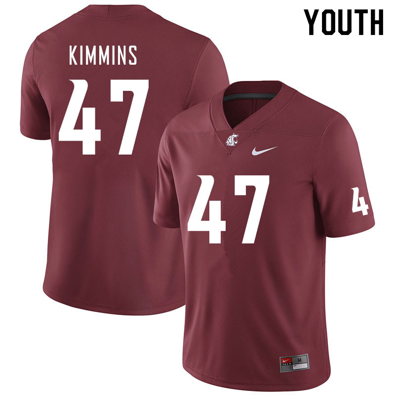 Youth #47 Henry Kimmins Washington State Cougars College Football Jerseys Sale-Crimson